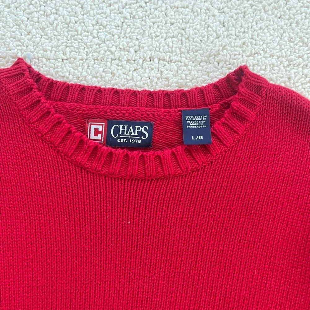 Chaps Men's Rich Red Crewneck Sweater preppy